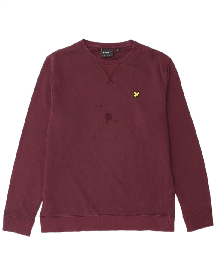 LYLE & SCOTT Mens Sweatshirt Jumper XL Maroon Cotton
