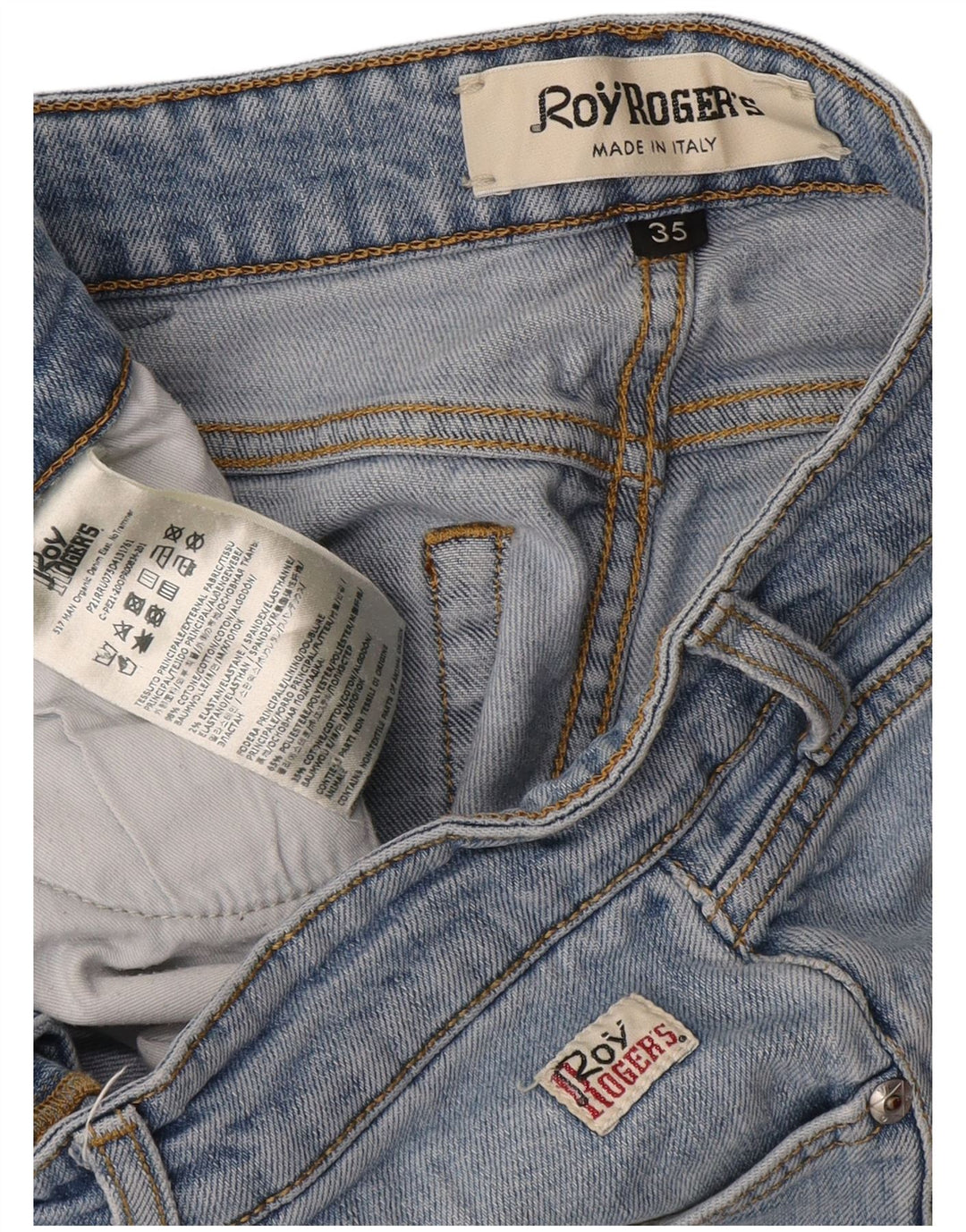 Roy Rogers Mens Straight Jeans W35 L31 Blue Cotton