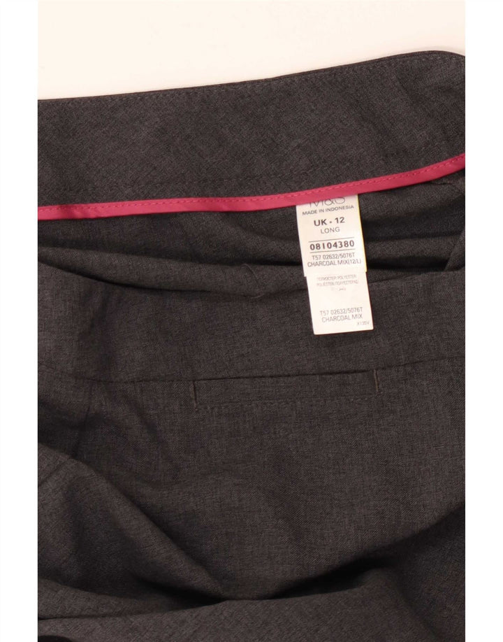 Marks & Spencer Womens Straight Casual Trousers UK 12 Medium W30 L33 Grey