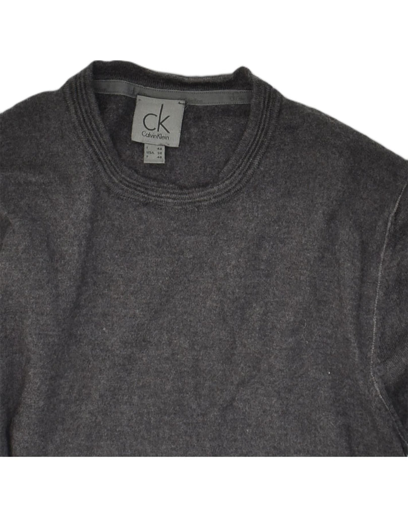 CALVIN KLEIN Mens Crew Neck Jumper Sweater IT 38 Small Grey Cotton | Vintage Calvin Klein | Thrift | Second-Hand Calvin Klein | Used Clothing | Messina Hembry 