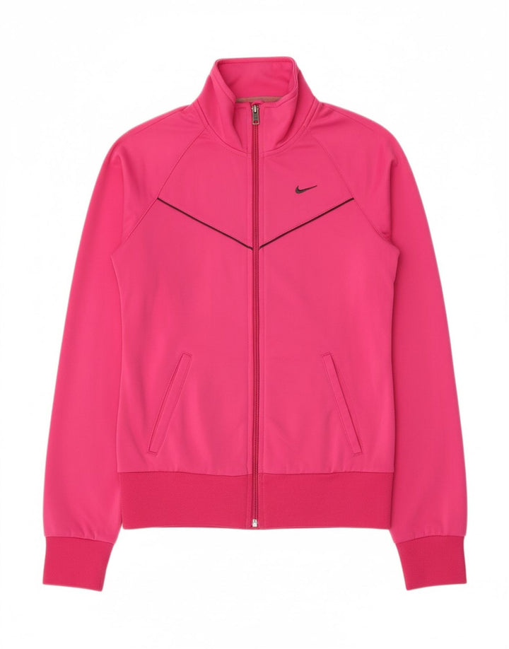 NIKE Womens Tracksuit Top Jacket UK 10 Small Pink Polyester