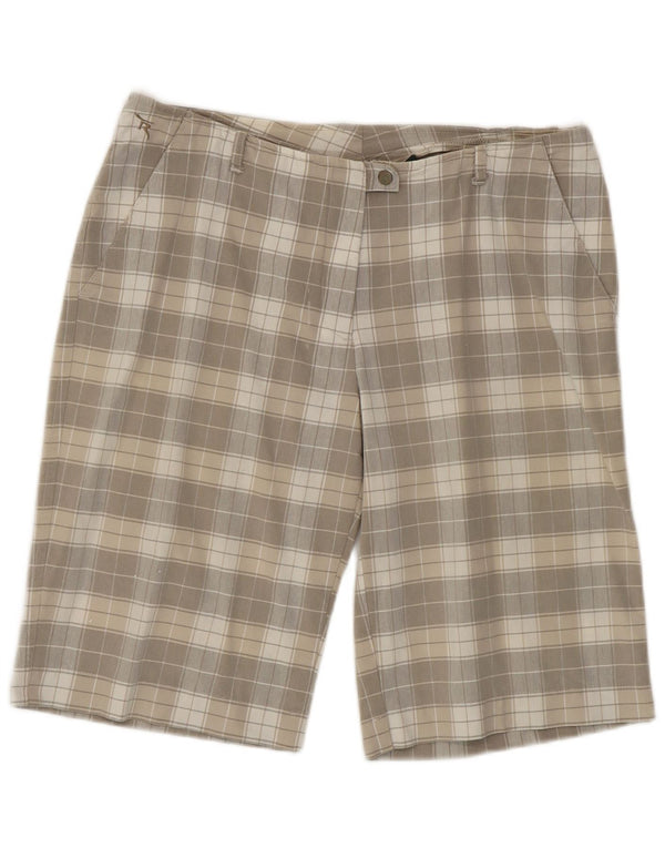 Chervo Womens Casual Shorts IT 46 Large W30 Grey Check Cotton