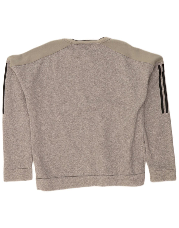Adidas Mens Sweatshirt Jumper Small Grey Colourblock Cotton