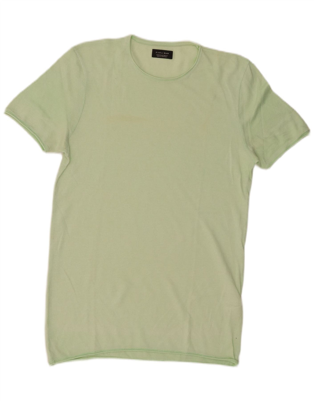 Zara Mens T-Shirt Top Medium Green Cotton