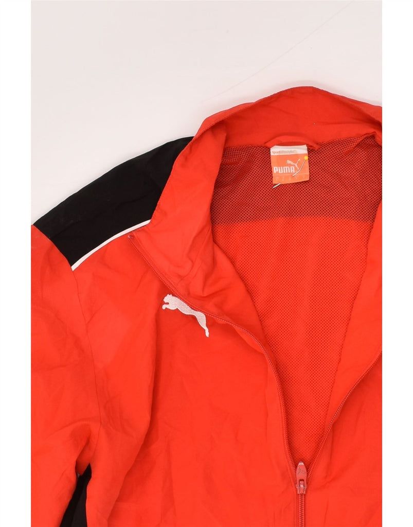 PUMA Mens Graphic Tracksuit Top Jacket Large Red Colourblock Polyester | Vintage Puma | Thrift | Second-Hand Puma | Used Clothing | Messina Hembry 