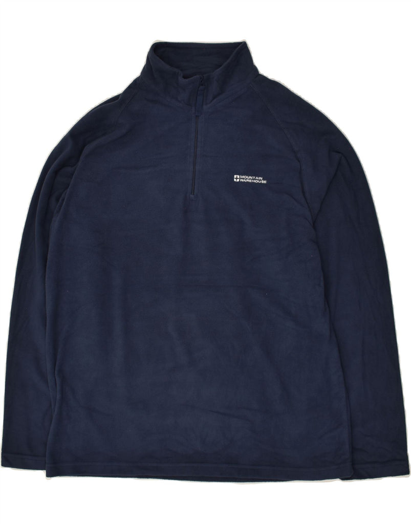 MOUNTAIN WAREHOUSE Mens Zip Neck Fleece Jumper XL Navy Blue Polyester | Vintage Mountain Warehouse | Thrift | Second-Hand Mountain Warehouse | Used Clothing | Messina Hembry 