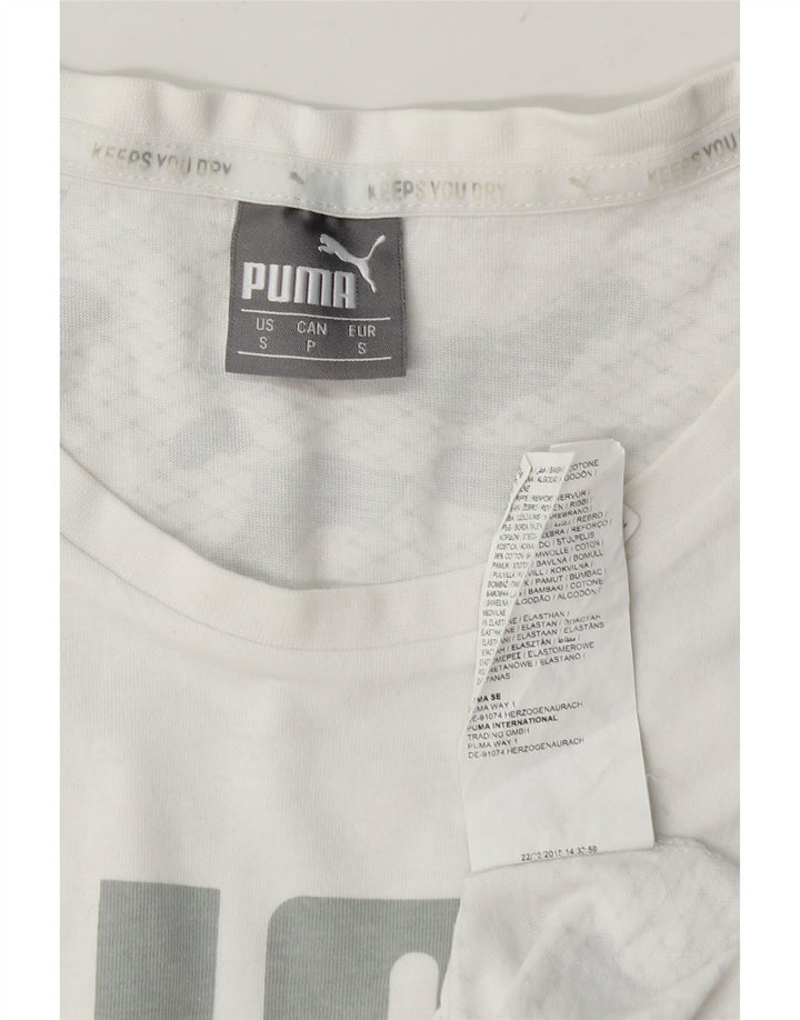 Puma Mens Graphic T-Shirt Top Small White Camouflage Cotton