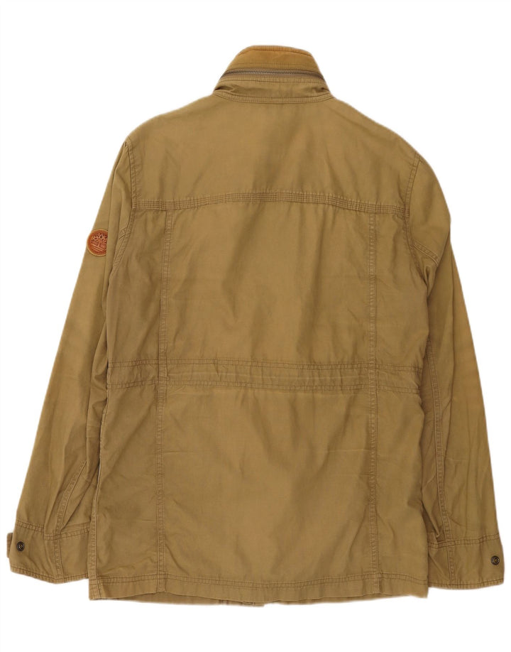 Timberland Mens Hooded Utility Jacket UK 36 Small Khaki Cotton