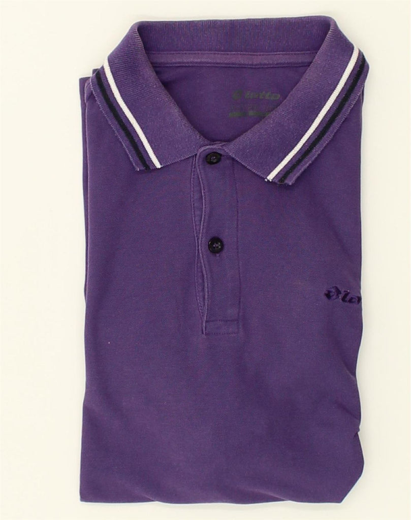 LOTTO Mens Polo Shirt Large Purple Cotton | Vintage Lotto | Thrift | Second-Hand Lotto | Used Clothing | Messina Hembry 