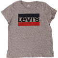 Levi's Womens Graphic T-Shirt Top UK 14 Medium Grey Flecked