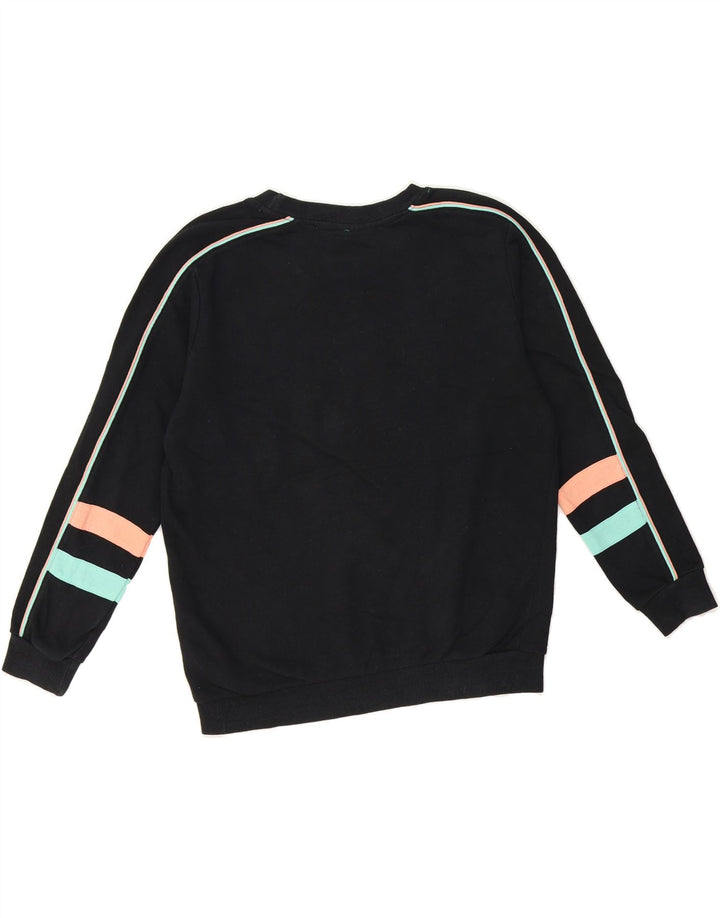 FILA Womens Oversized Sweatshirt Jumper UK 14 Medium Black Colourblock Vintage Fila and Second-Hand Fila from Messina Hembry 