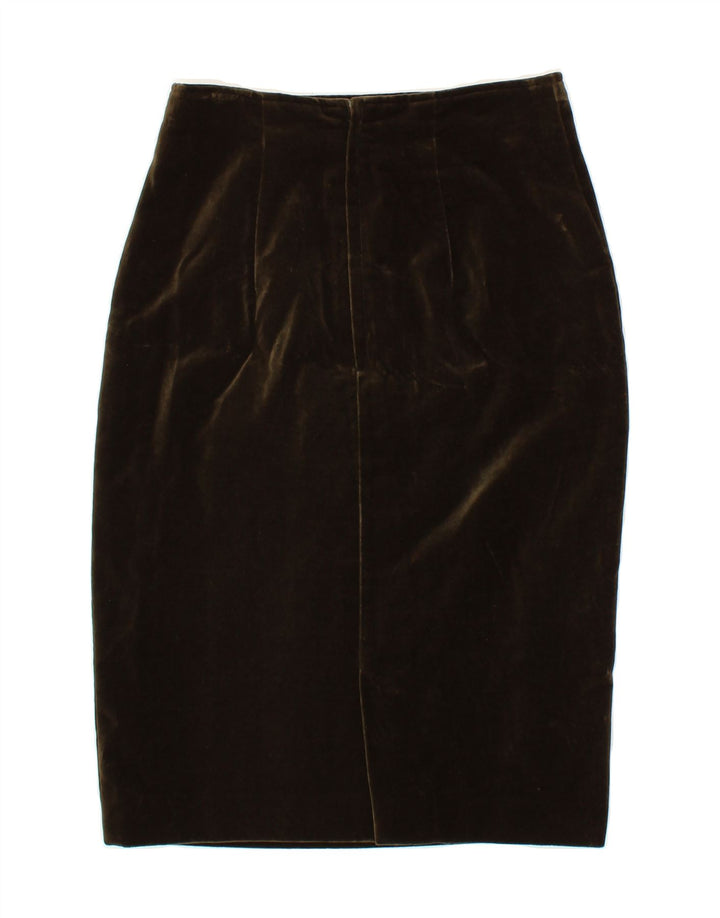 VINTAGE Womens Velour Pencil Skirt W27 Small Brown Vintage Vintage and Second-Hand Vintage from Messina Hembry 
