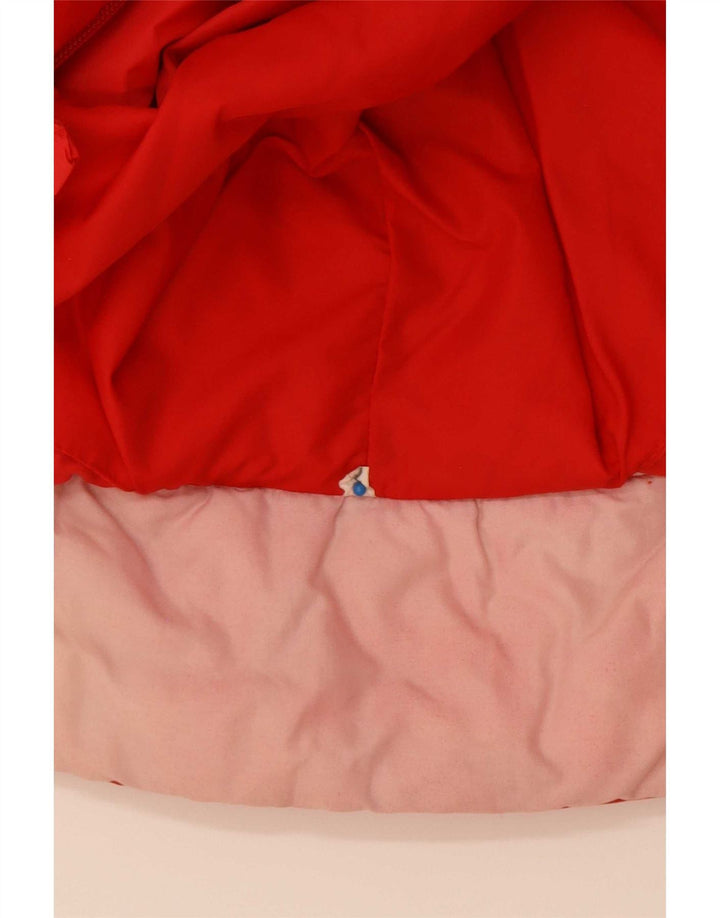 Vintage Mens Hooded Padded Jacket IT 52 XL Red Colourblock Polyamide