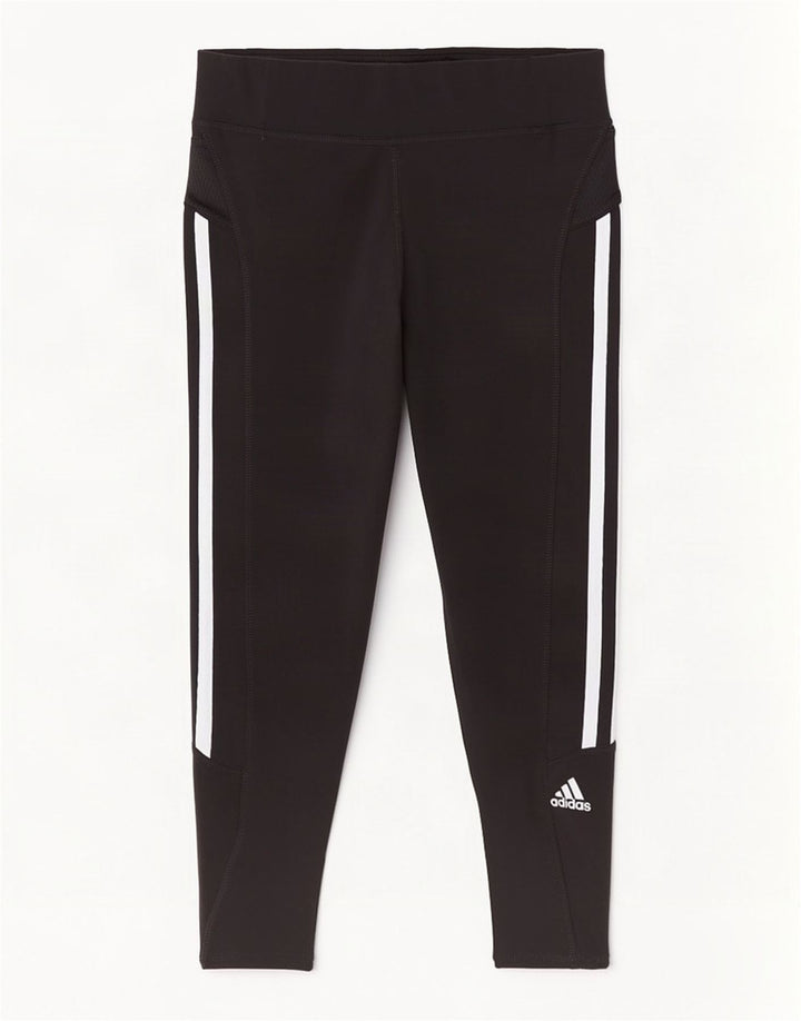 Adidas Womens Climalite Capri Leggings UK 8 Small Black Polyester