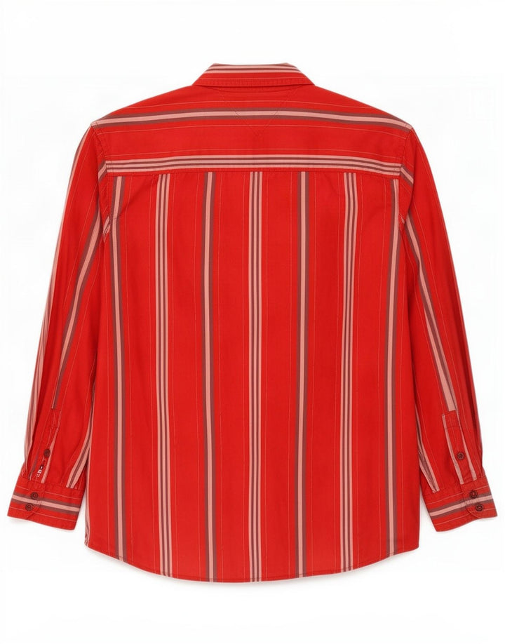 Tommy Hilfiger Mens Shirt XL Red Striped Cotton
