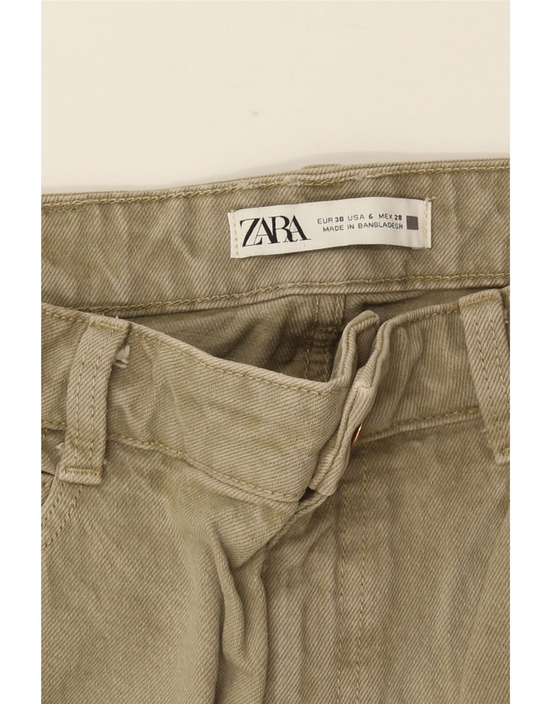 ZARA Womens Tapered Jeans EU 38 Small W28 L27 Khaki