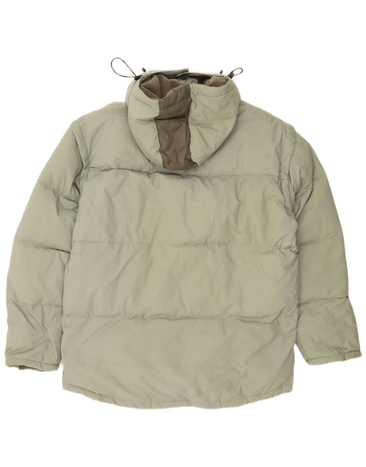 Fila Mens Hooded Padded Jacket UK 44 2XL Green Colourblock