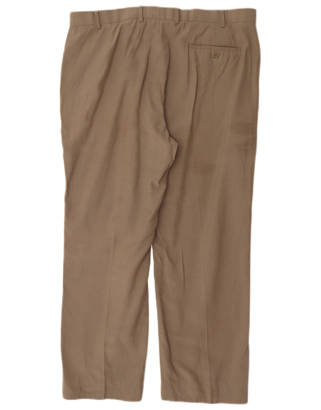 Marks & Spencer Mens Straight Suit Trousers W38 L29 Khaki Lyocell