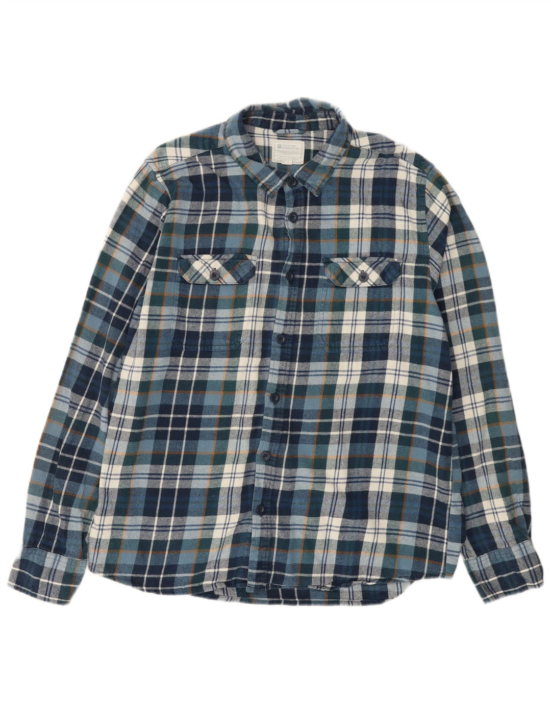 MOUNTAIN WAREHOUSE Mens Flannel Shirt Large Blue Check Cotton