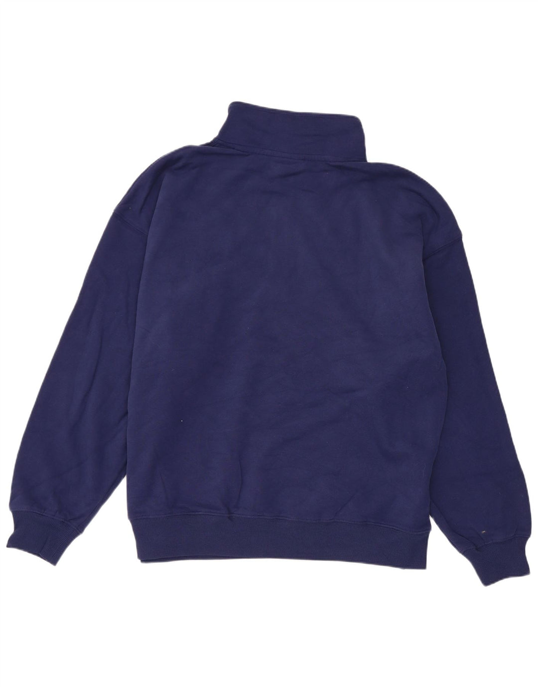 Champion Womens Oversized Zip Neck Sweatshirt Jumper UK 14 Medium Navy Blue