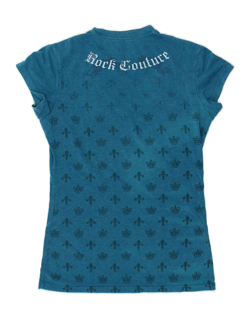 HARD ROCK CAFE Womens Destin Graphic T-Shirt Top UK 12 Medium Blue Cotton Vintage Hard Rock Cafe and Second-Hand Hard Rock Cafe from Messina Hembry 
