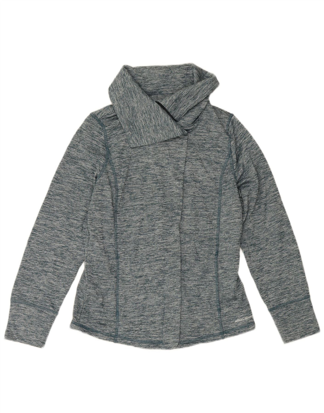 Eddie Bauer Womens Tracksuit Top Jacket UK 16 Large Blue Flecked Polyester