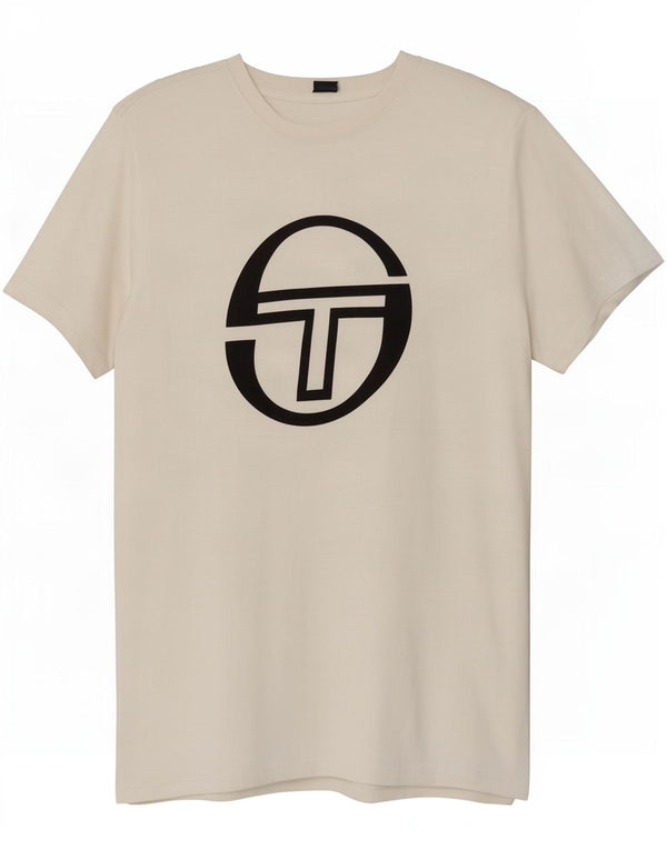 Sergio Tacchini Womens Graphic T-Shirt Top UK 14 Large White Cotton