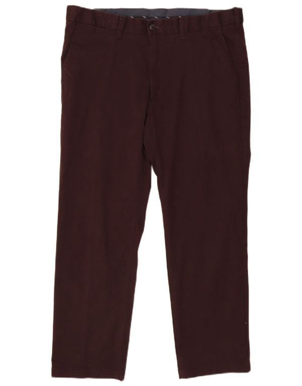 Marks & Spencer Mens Heritage Straight Chino Trousers W38 L29 Burgundy