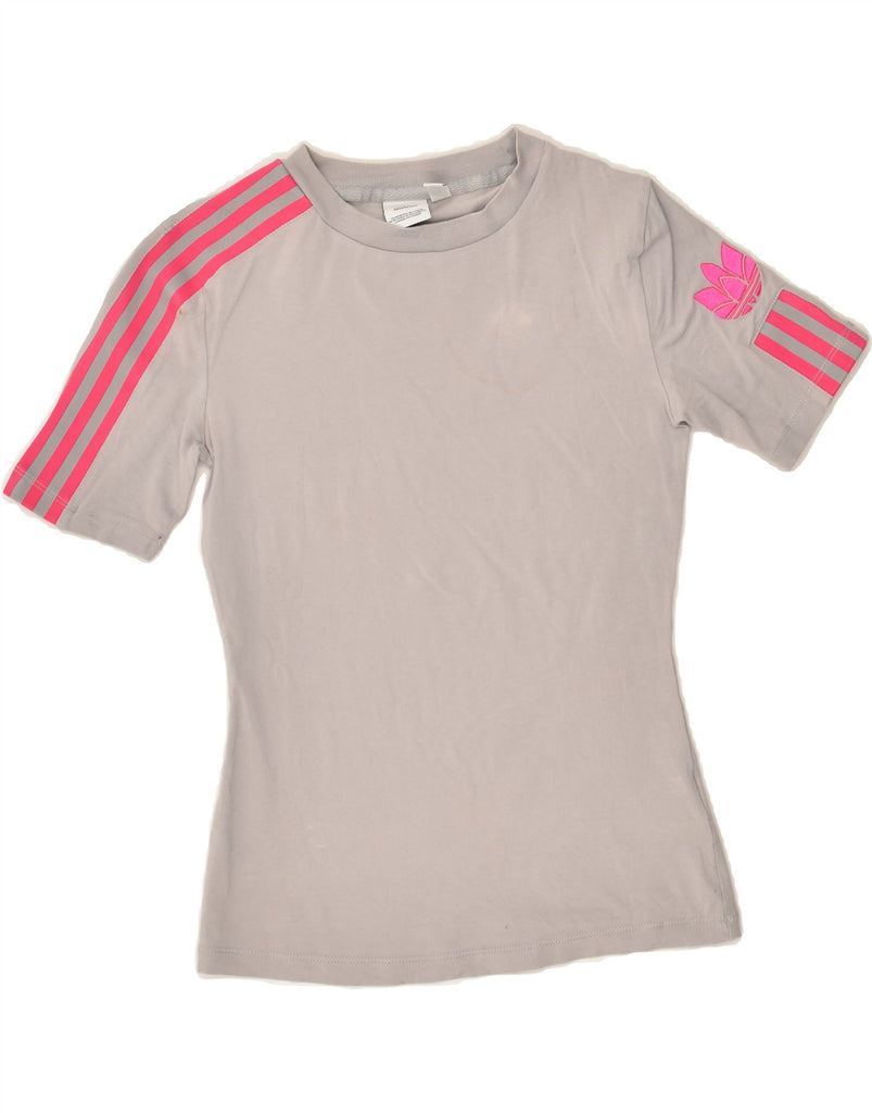 ADIDAS Womens T-Shirt Top UK 8 Small Grey Cotton | Vintage Adidas | Thrift | Second-Hand Adidas | Used Clothing | Messina Hembry 