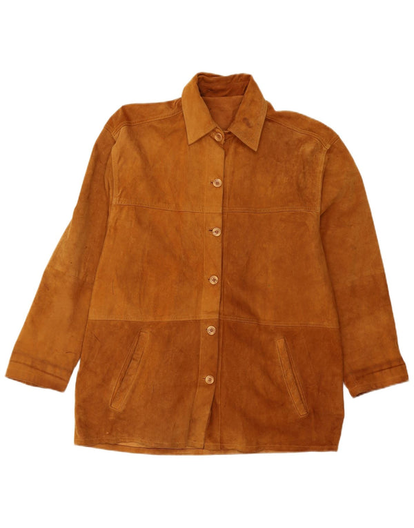 Vintage Womens Suede Jacket UK 16 Large Brown