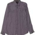 Ted Baker Mens Shirt Size 4 Large Blue Pinstripe Cotton