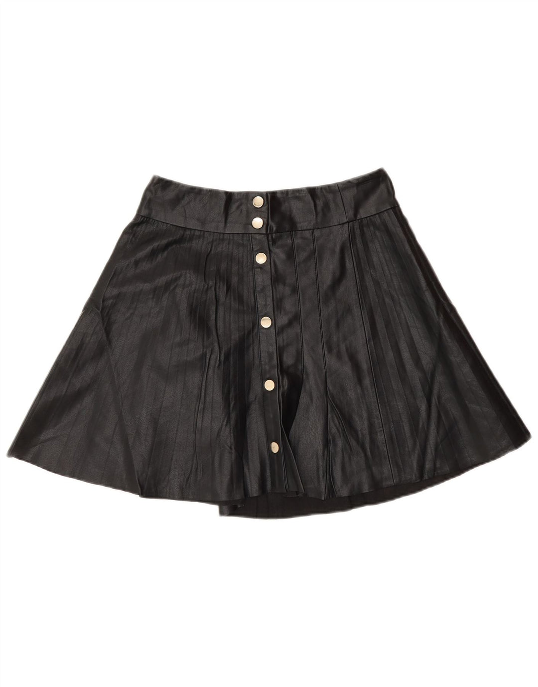 Zara Womens Faux Leather Mini Skirt Small W26  Black Polyester