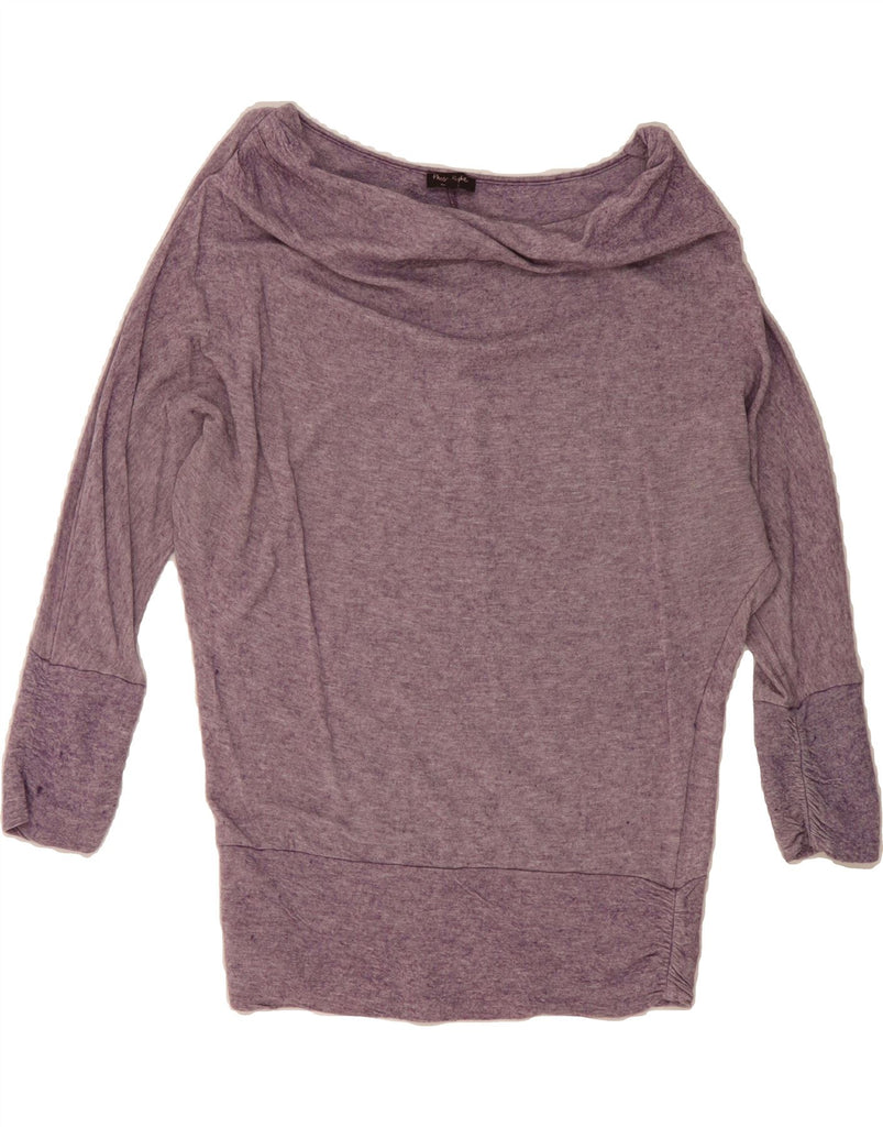 PHASE EIGHT Womens 3/4 Sleeve Boat Neck Jumper Sweater UK 14 Medium Purple Vintage Phase Eight and Second-Hand Phase Eight from Messina Hembry 