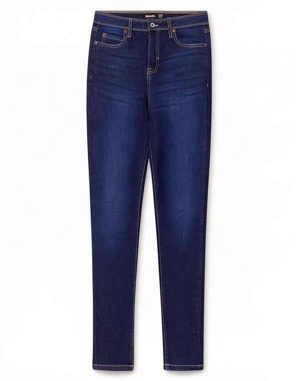 Bench Womens Skinny Jeans UK 10 Small W27 L30 Navy Blue Cotton