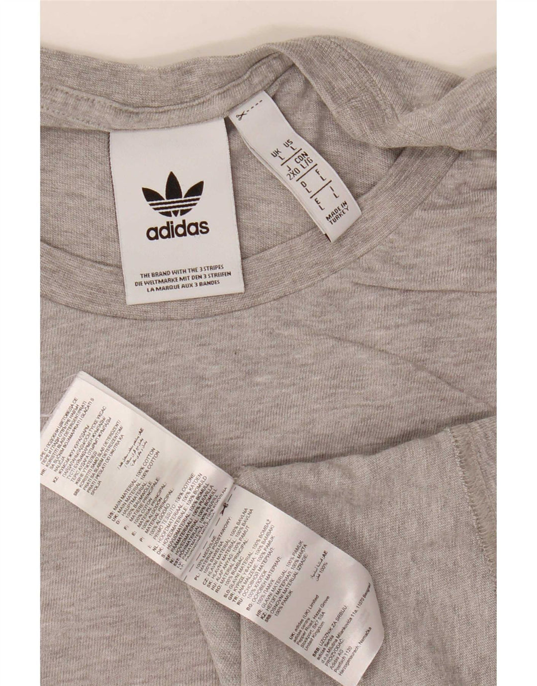Adidas Mens Graphic T-Shirt Top Large Grey Cotton