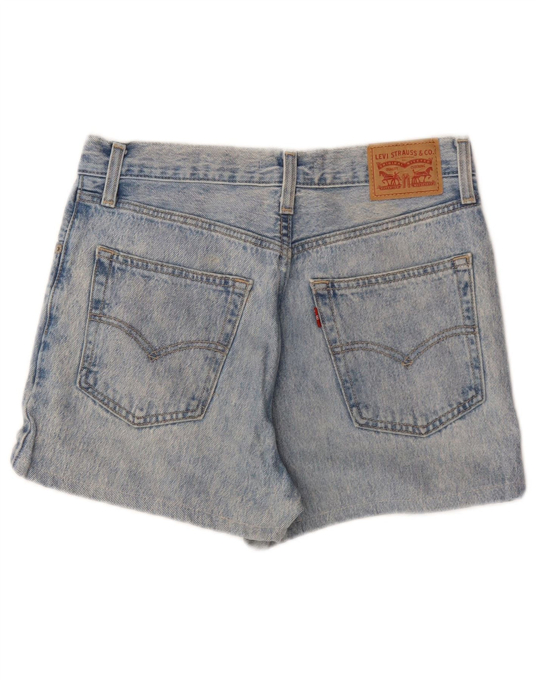 LEVI'S Womens Baggy Denim Shorts W27 Small Blue Cotton