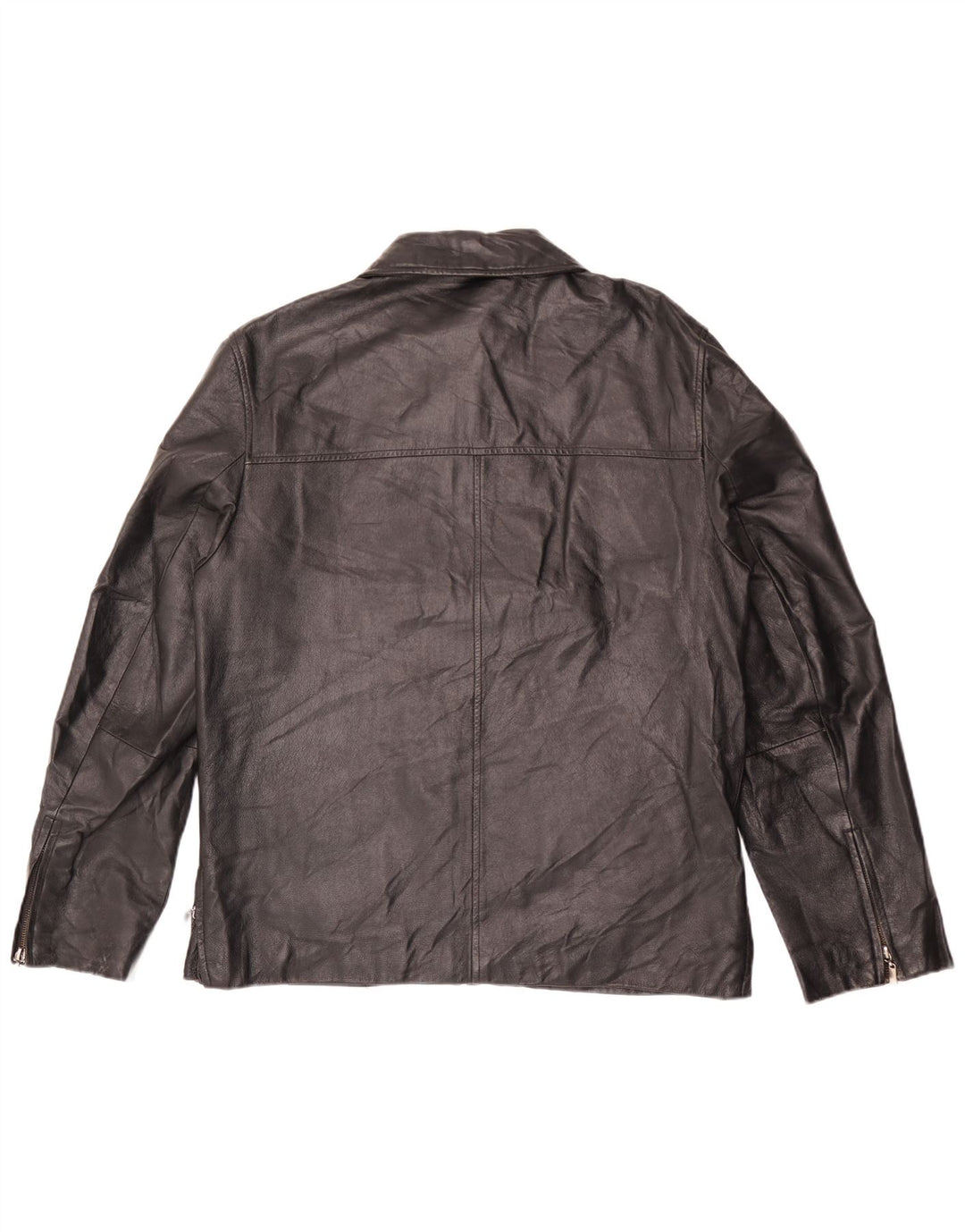 Conbipel Mens Leather Jacket UK 38 Medium Black Leather