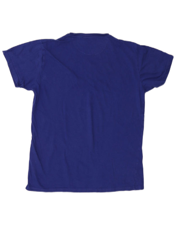 Pierre Cardin Mens T-Shirt Top Medium Blue Cotton