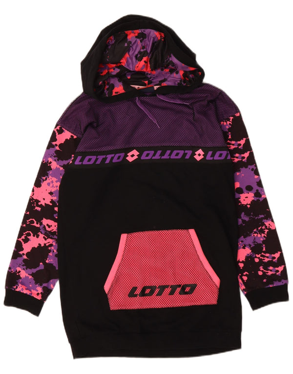 Lotto Girls Long Sleeve Hooded Jumper Dress 13-14 Years Black Camouflage
