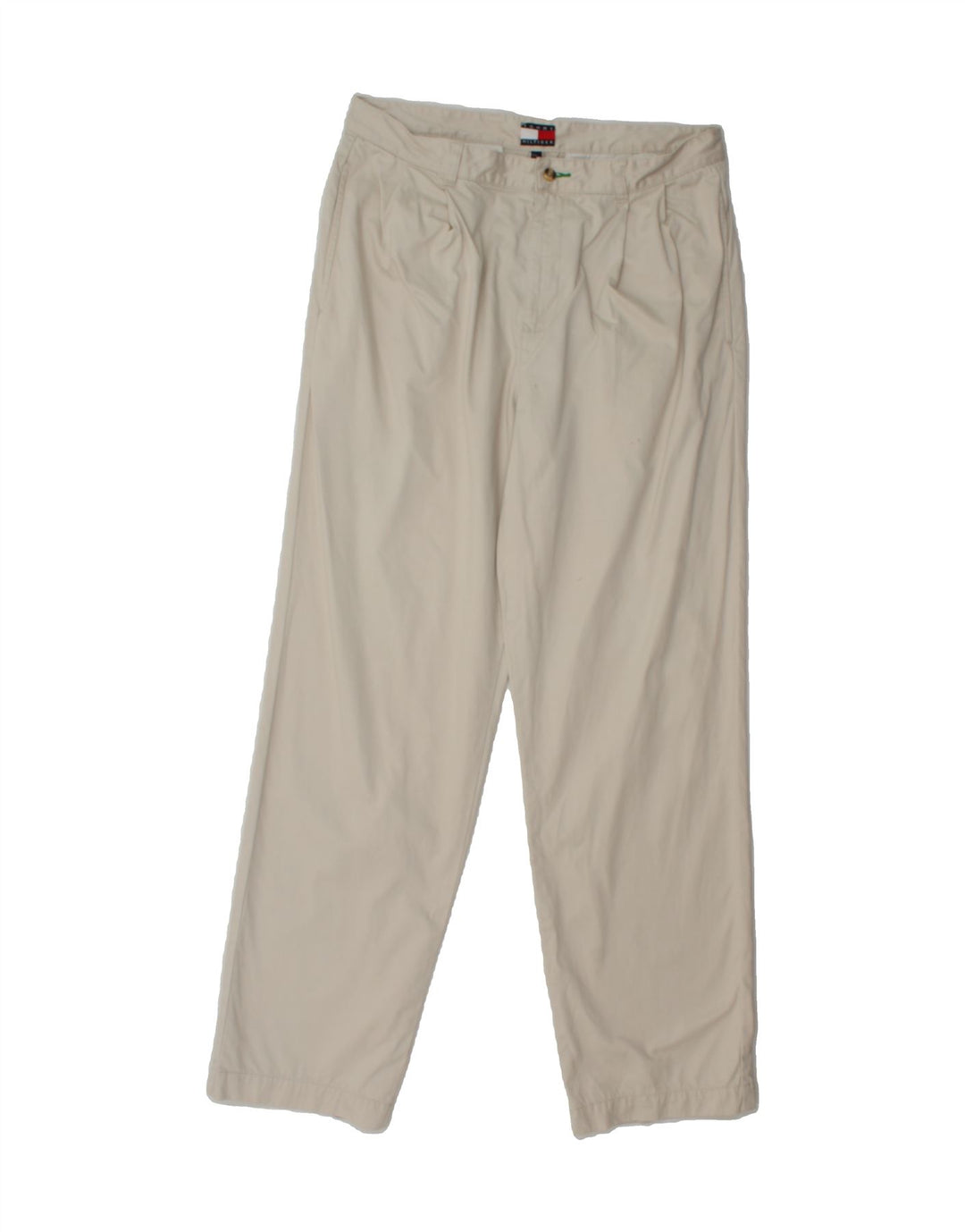 TOMMY HILFIGER Mens Pegged Chino Trousers W35 L34 Off White Cotton Vintage Tommy Hilfiger and Second-Hand Tommy Hilfiger from Messina Hembry 
