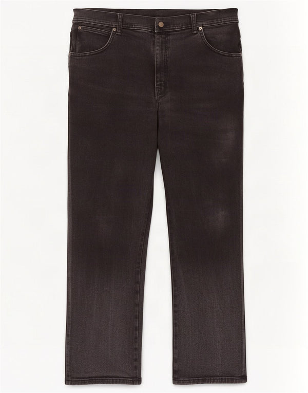Wrangler Mens Regular Fit Straight Jeans W38 L30 Grey Cotton