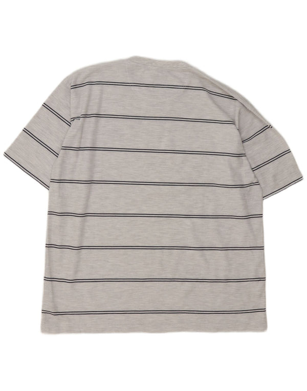 Umbro Mens T-Shirt Top XL Grey Striped Polyester