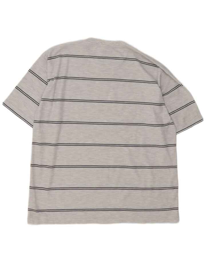 Umbro Mens T-Shirt Top XL Grey Striped Polyester