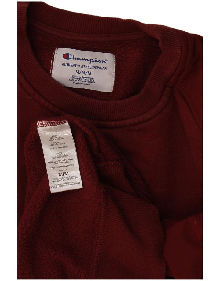 Champion Mens Graphic Sweatshirt Jumper Medium Burgundy Cotton