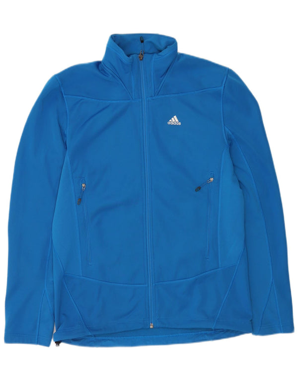 Adidas Mens Tracksuit Top Jacket UK 40/42 Medium Blue Polyester