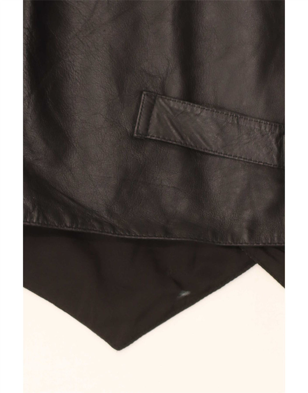 Vintage Mens Leather Waistcoat Medium Black