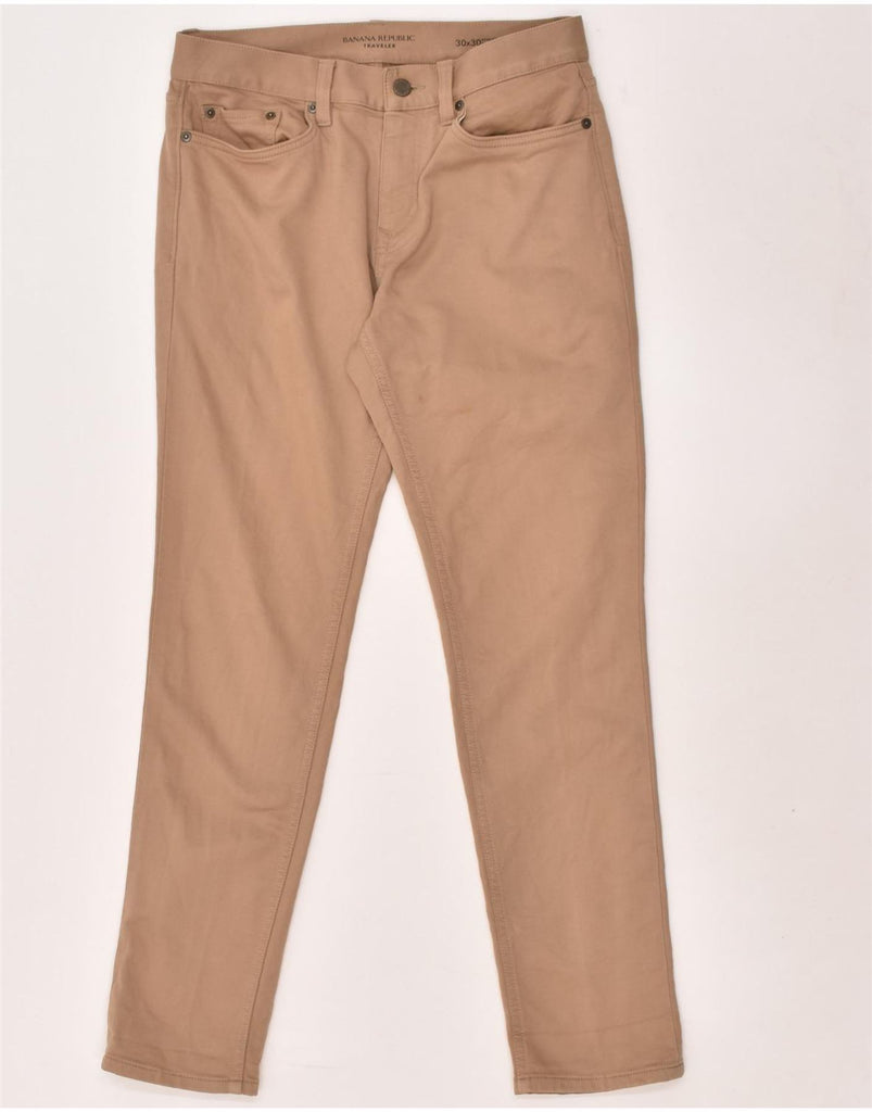 BANANA REPUBLIC Mens Travel Tapered Casual Trousers W30 L30 Beige Cotton | Vintage Banana Republic | Thrift | Second-Hand Banana Republic | Used Clothing | Messina Hembry 