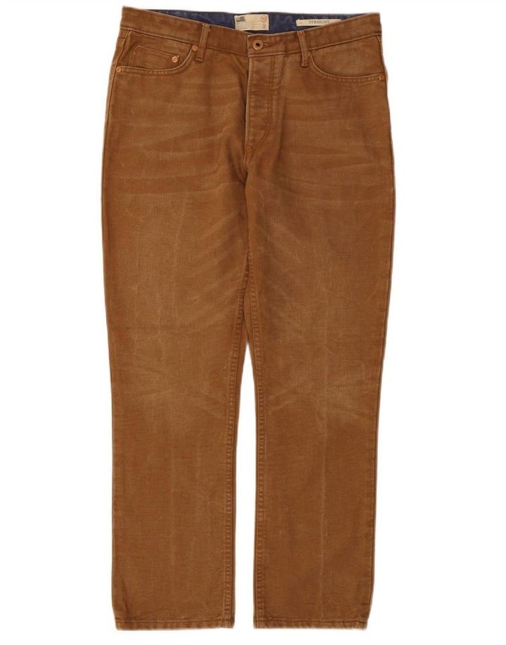 Marks & Spencer Mens Straight Jeans W32 L29 Brown Cotton