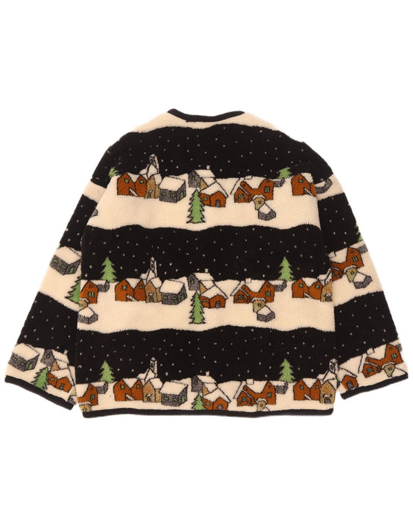 Vintage Womens Novelty Fit Fleece Jacket UK 18 XL Multicoloured Winter