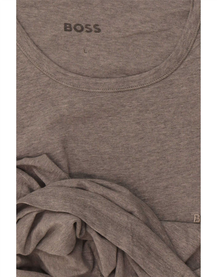 Hugo Boss Mens T-Shirt Top Large Grey Flecked